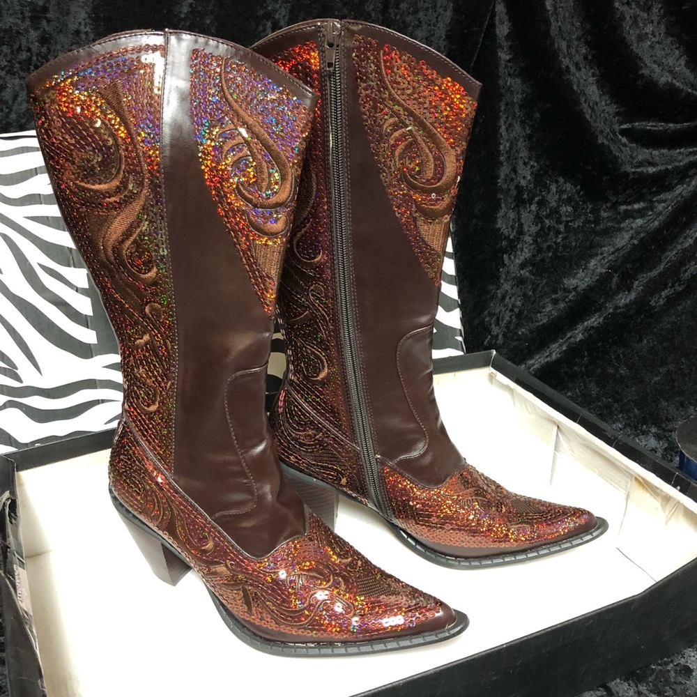 Brand new women sequin boots size 7 Helen’s Heart